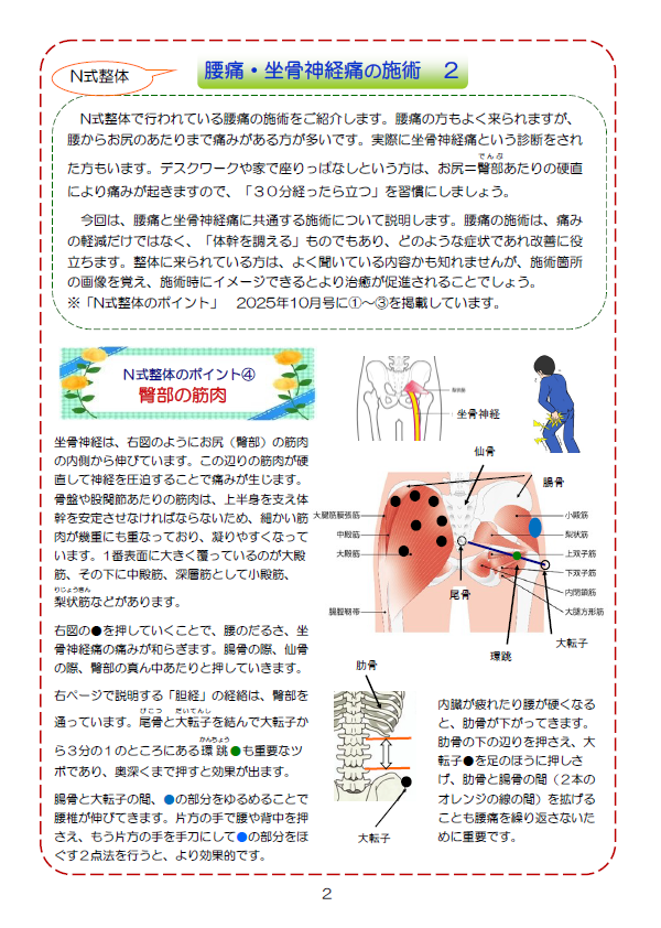 N式整体　腰痛・坐骨神経痛の施術 2