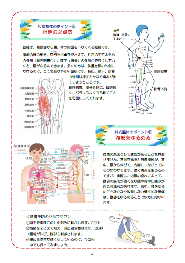N式整体のポイント⑤　胆経の2点法